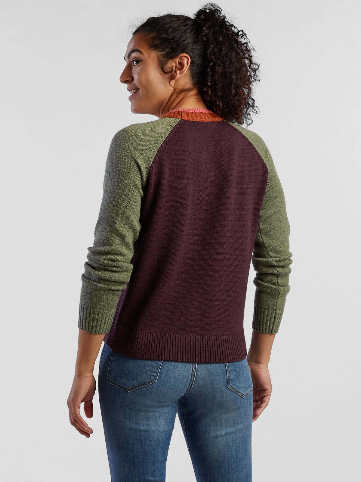 Women's Mendocino Crew Neck Sweater Colorblock | Title Nine