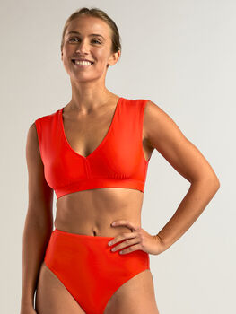 Back Coverage Bikini Top: Whitecap - Solid