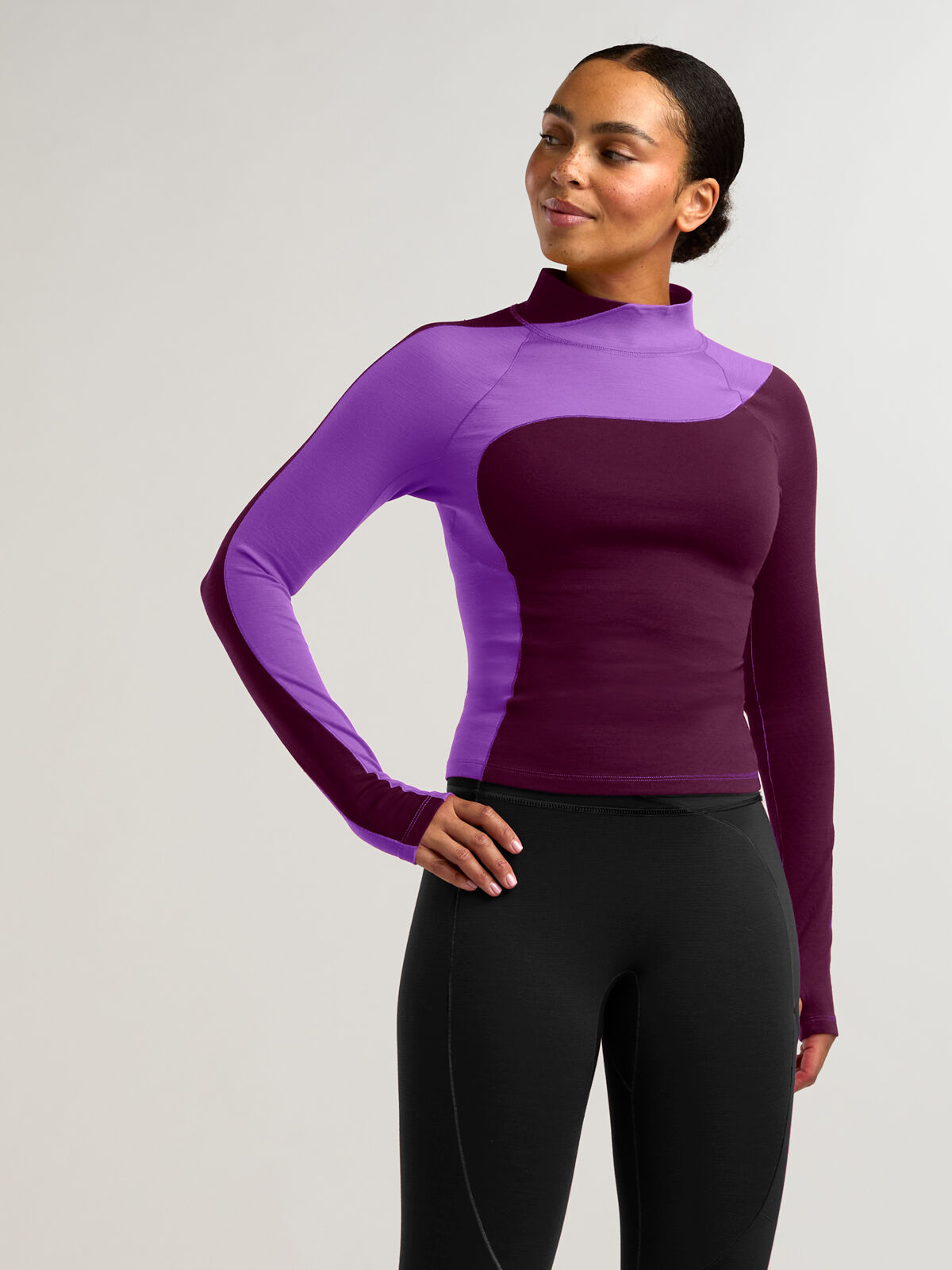 SENIQ Women's Wool Sculpt Merino Mock Neck Base Layer | Title Nine