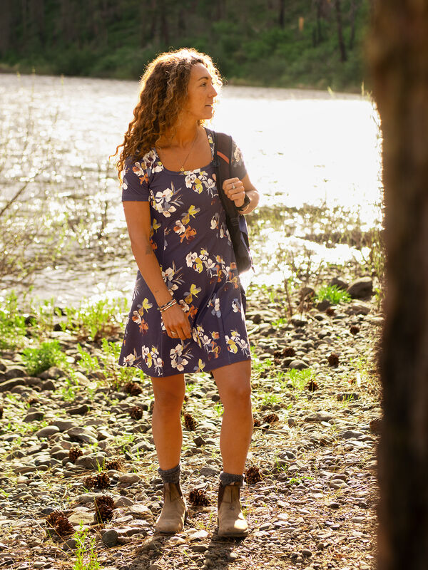 Dream Square Neck Short Sleeve Dress With Pockets