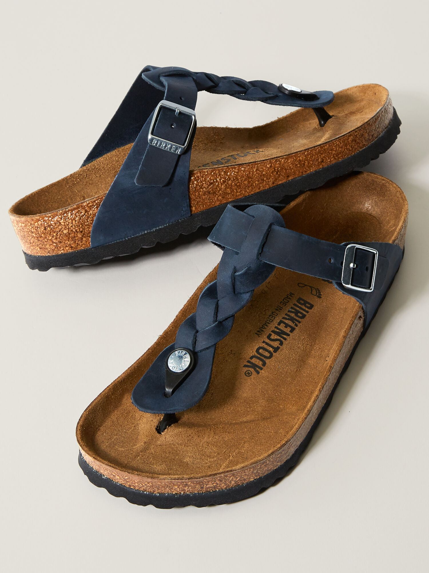 Gizeh Braided Thong Sandals - Oiled Leather, , original