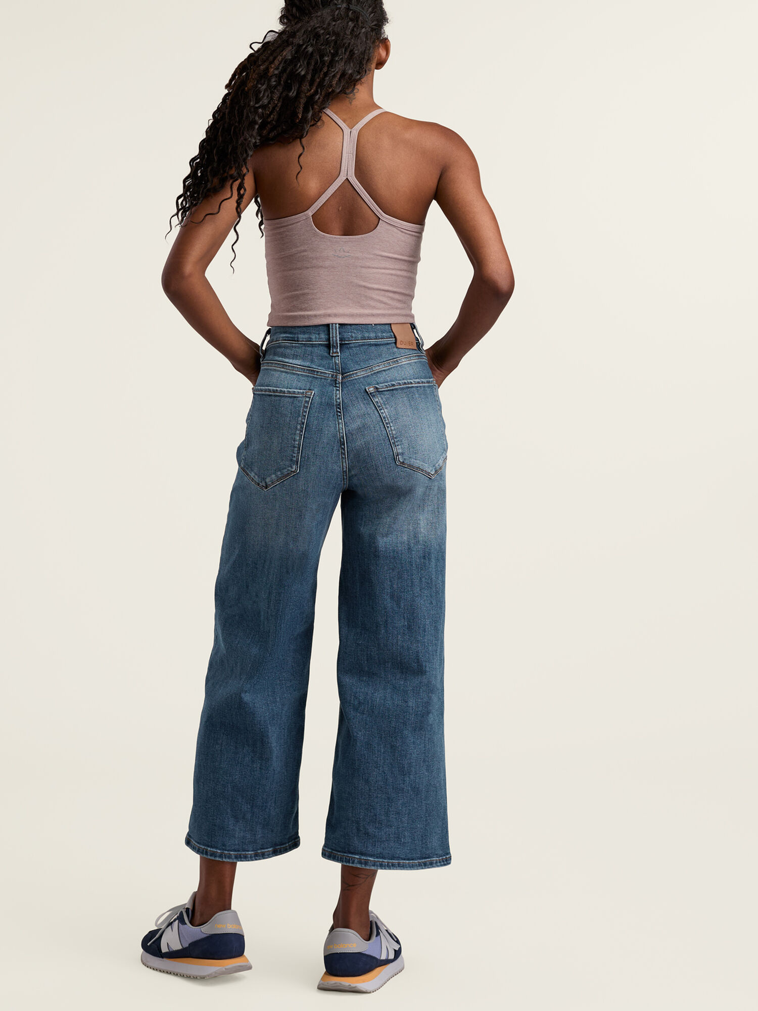 Performance Denim High Rise Wide Leg Cropped Jean, , original