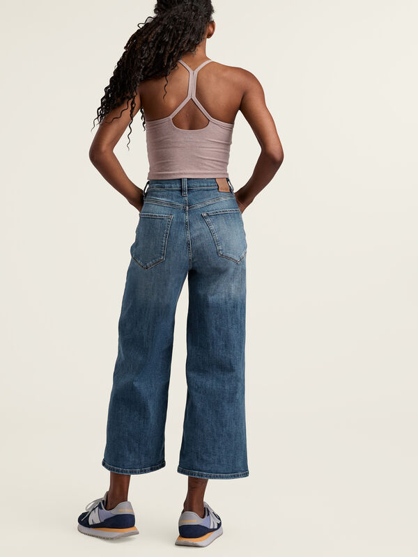 Performance Denim High Rise Wide Leg Cropped Jean, , original