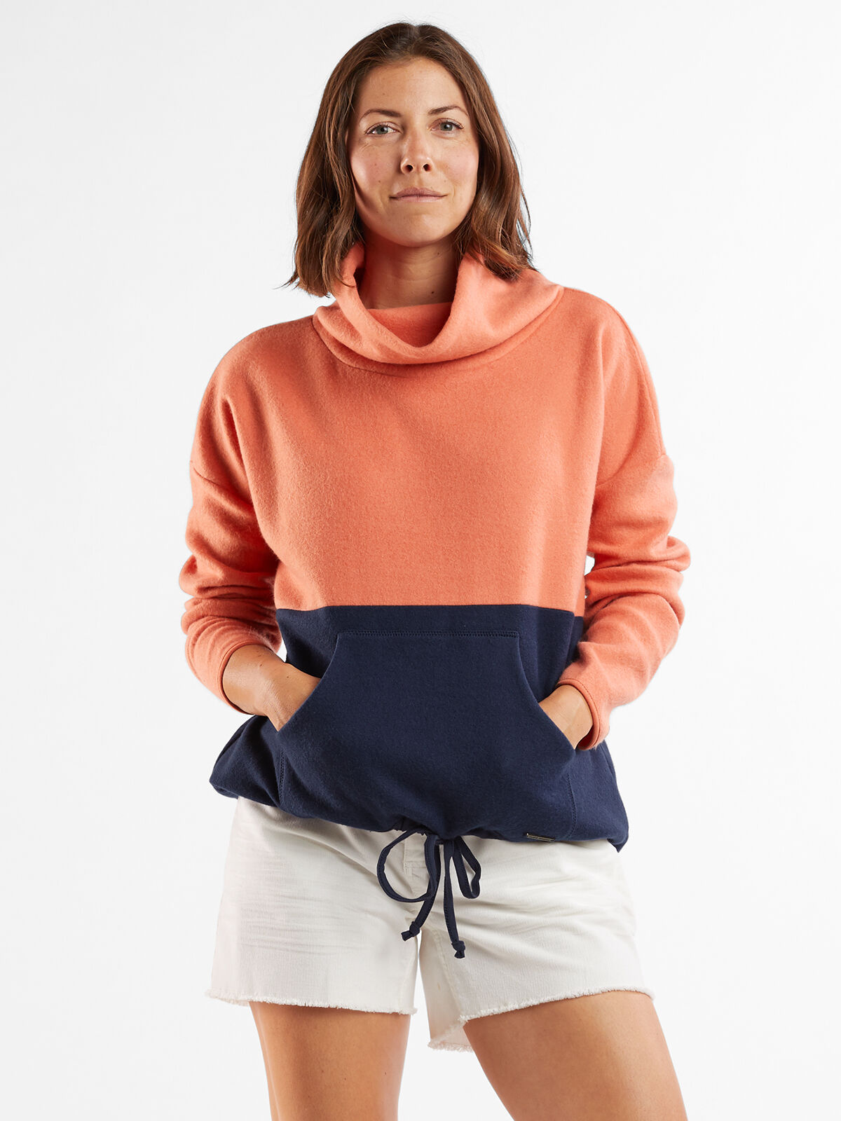 Pink cowl cheap neck sweatshirt