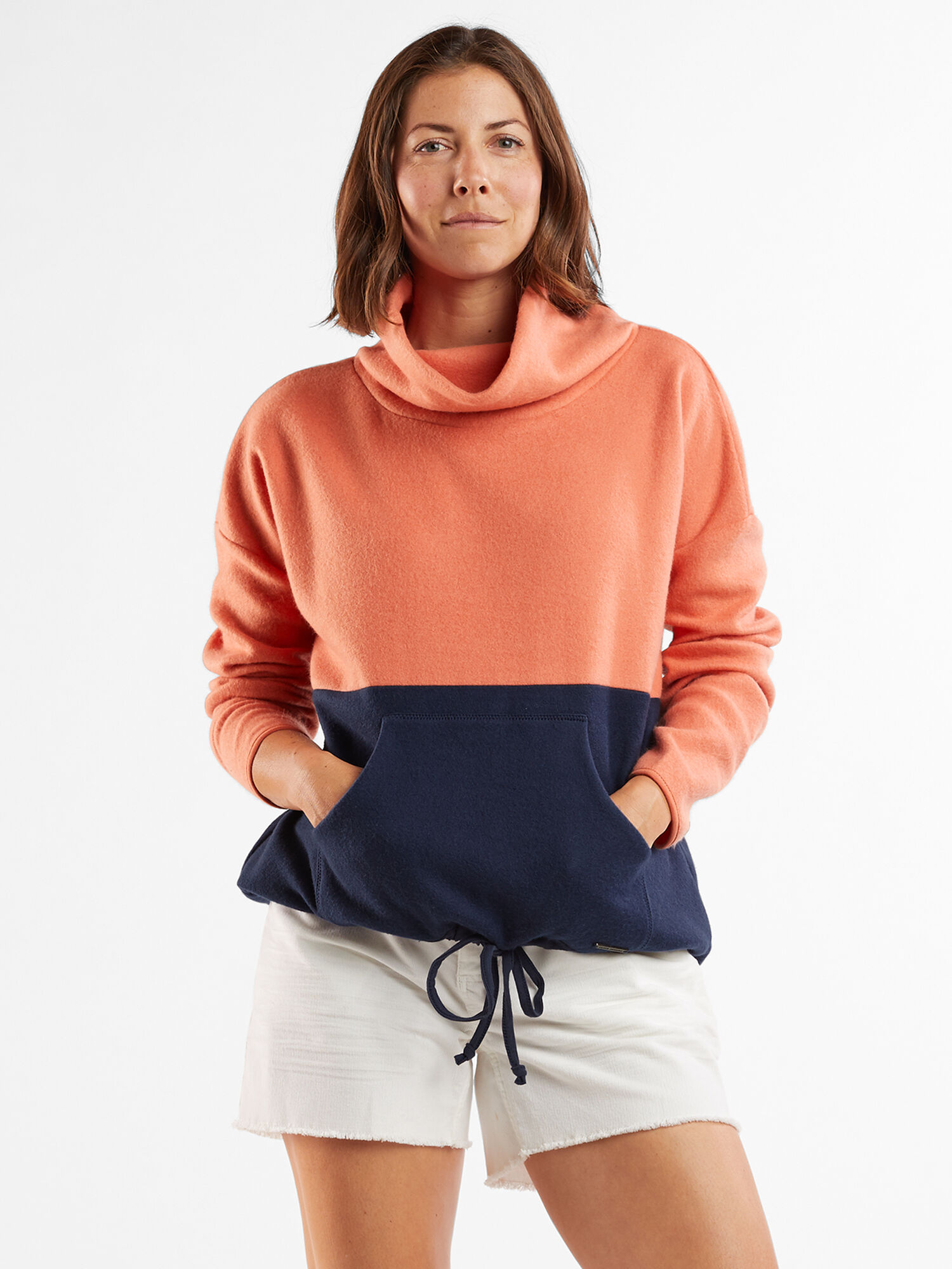 Endless Summer Cowl Neck Sweatshirt, , model