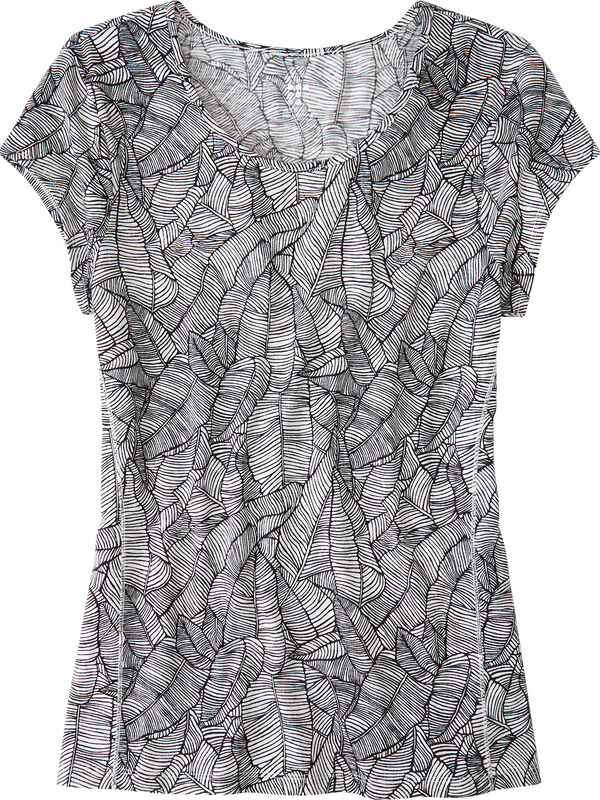 Henerala Short Sleeve Top - Linear Leaf, , original