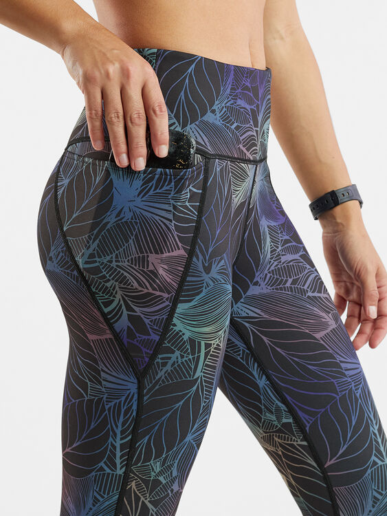 Mad Dash Reversible Crop Tights - Jungle Mirage, , original