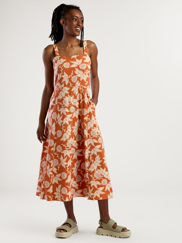 Toad&Co Crusher Midi Dress Packable A-Line Adventure Dress