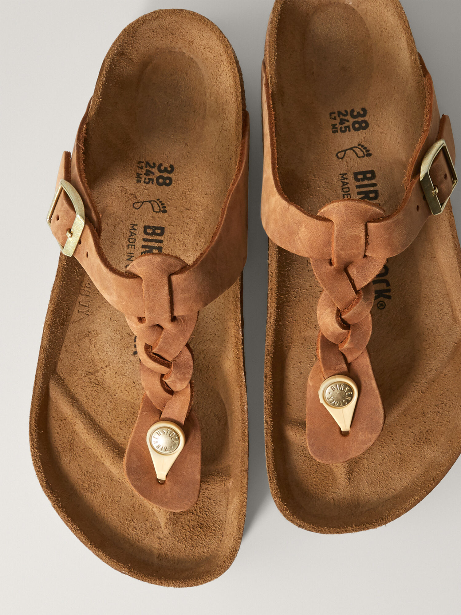 Gizeh Braided Thong Sandals - Oiled Leather, , original