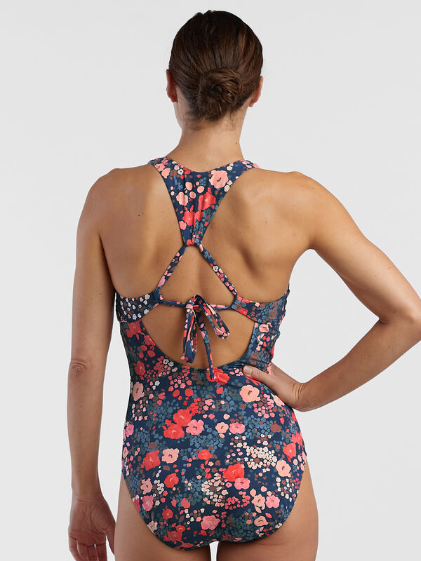 Selkie High Neck One Piece Swimsuit - Floral Crush, , original