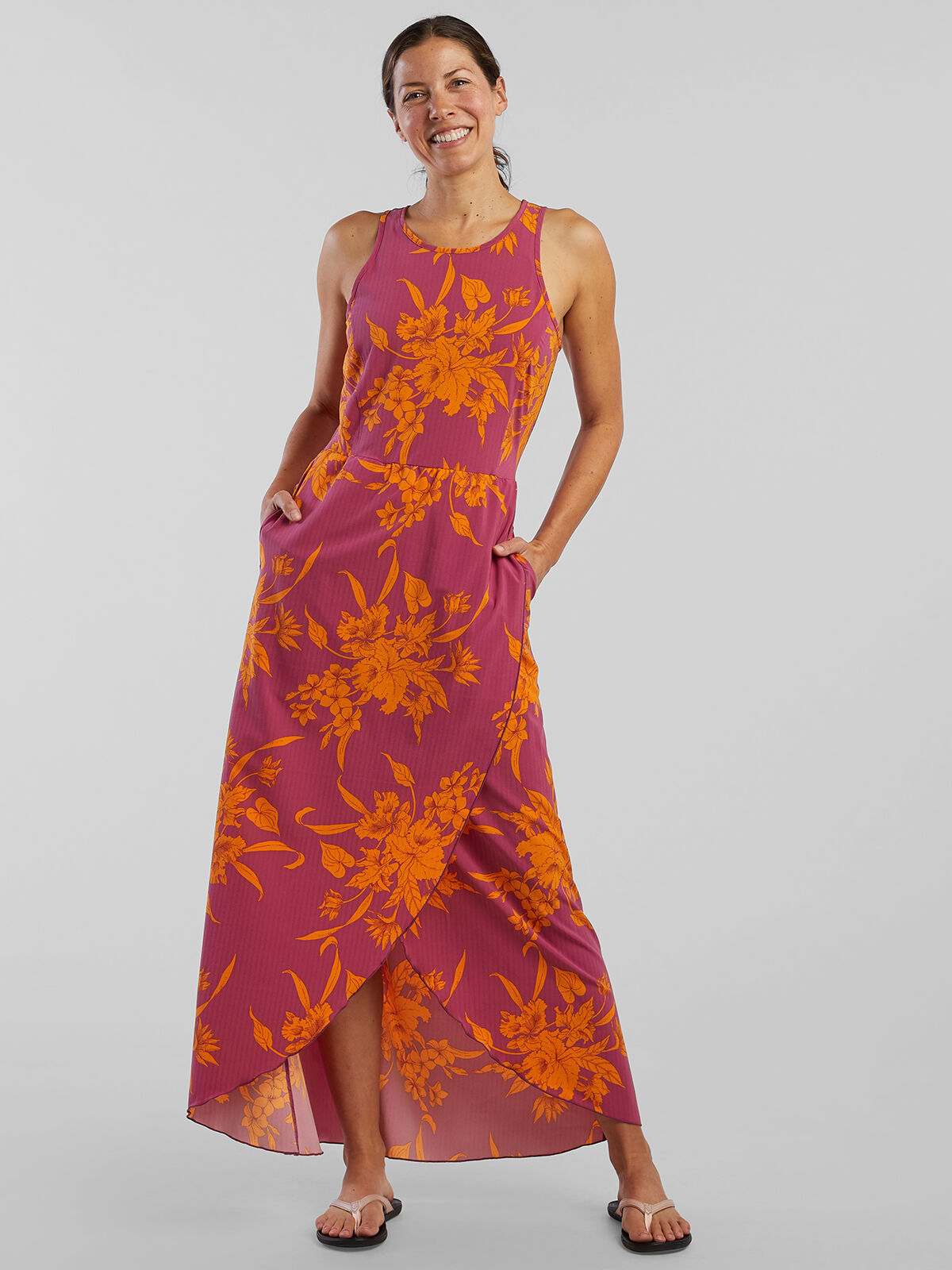 Halterneck Floral Print Maxi Dress