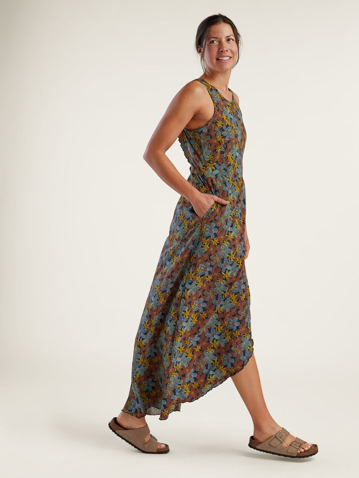 Halterneck Floral Print Maxi Dress