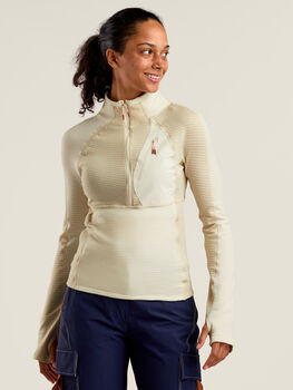 Joytrek Grid Fleece 1/2 Zip Wool Midlayer for Hiking & Run