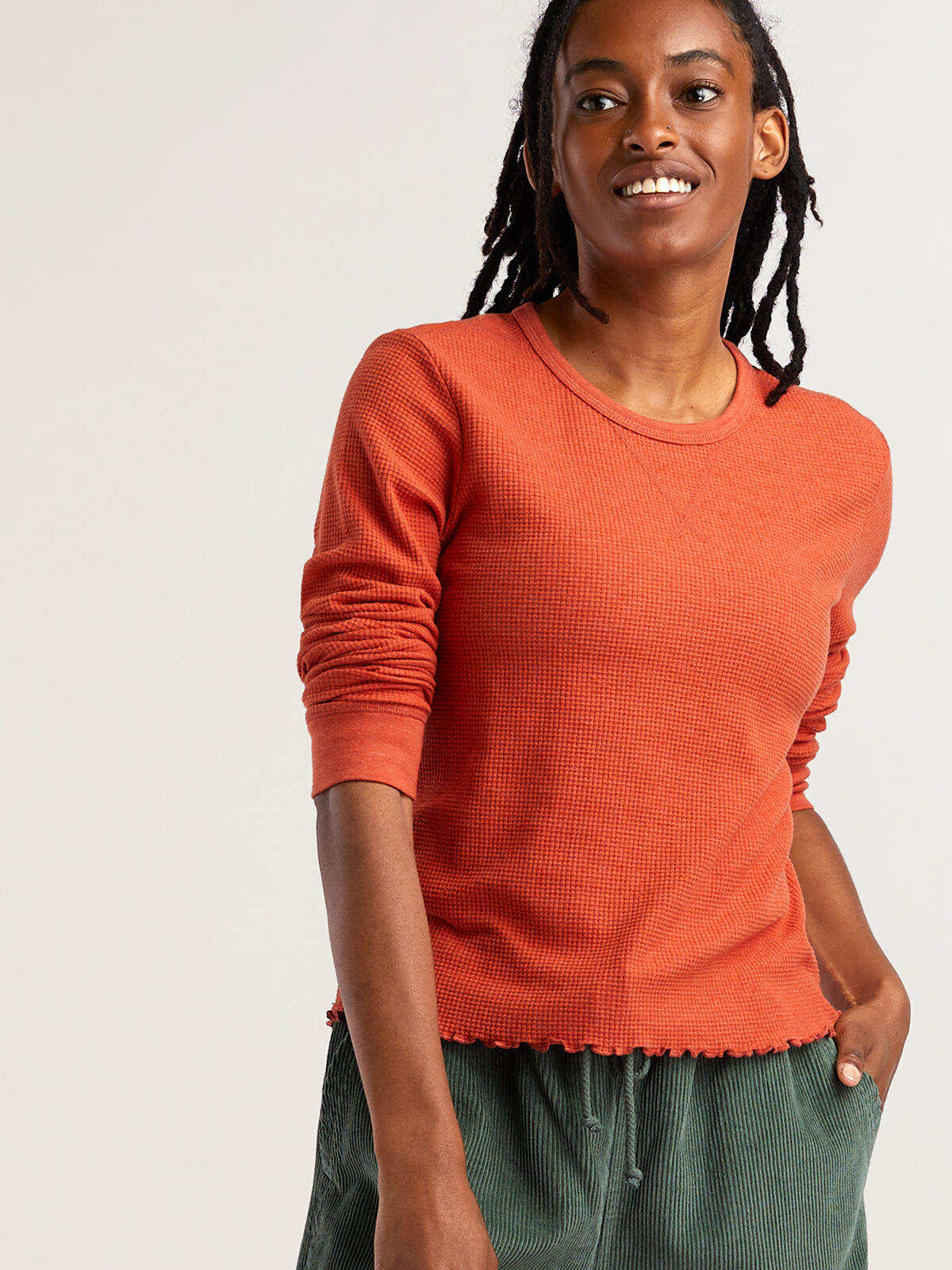 Women's Long Sleeve Waffle Shirt: Foothill | Title Nine