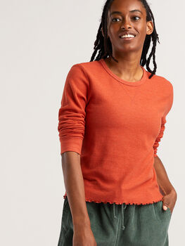 Women's Long Sleeve Waffle Shirt: Foothill