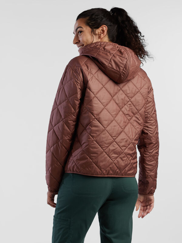Diamond Quilted Bomber Hoodie Jacket, , original