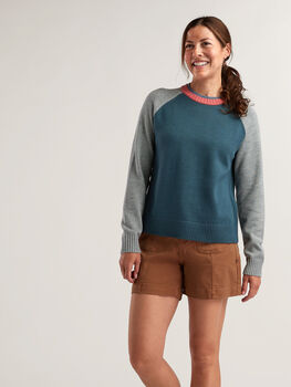 Women's Mendocino Crew Neck Sweater Colorblock