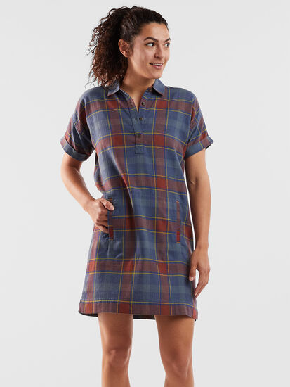 Plaiditude Short Sleeve Shirt Dress: Image 3