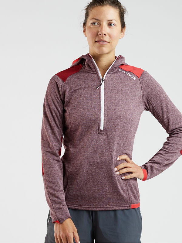 Splurge 1/4 Zip Fleece Hoodie, , model