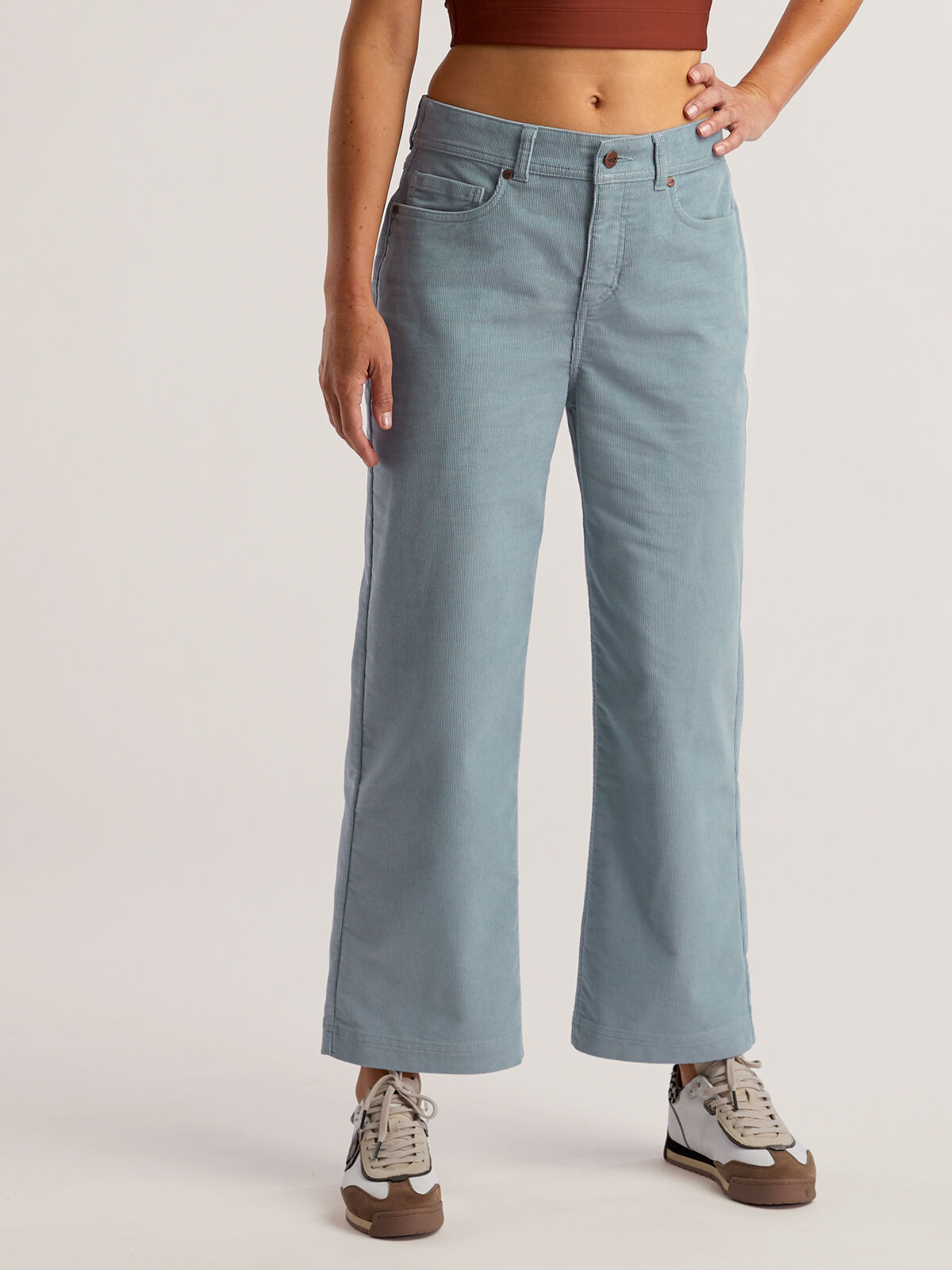 Women's Corduroy Miraculous Wide Leg Cropped Pants | Title Nine