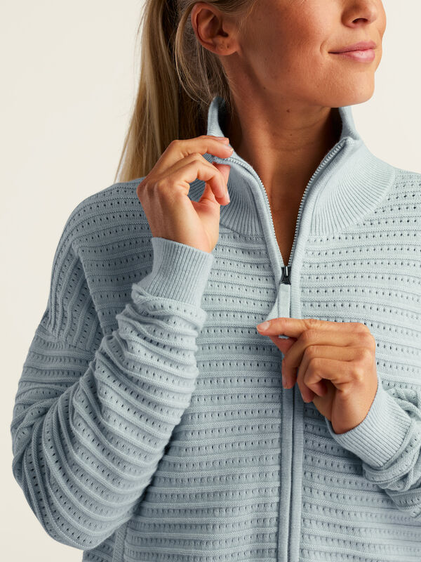Avila Full Zip Sweater | Women&rsquo;s Breathable Cotton Zip Cardigan