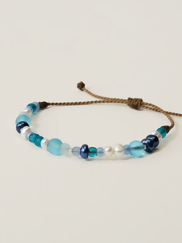 Tula Blue Women’s Sea Glass Waterproof Pearl Bracelet