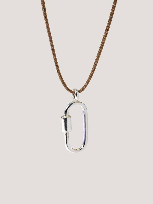 Tiny Carabiner Charm Necklace for Women