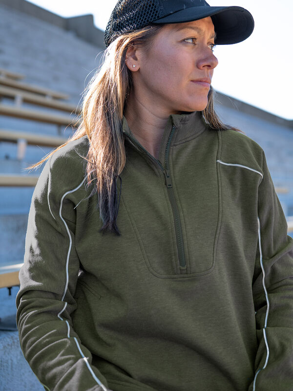 Warmup 1/4 Zip Fleece Sweatshirt, , model