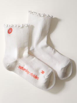 Saturday Strides Ruffle Cushioned Run Socks