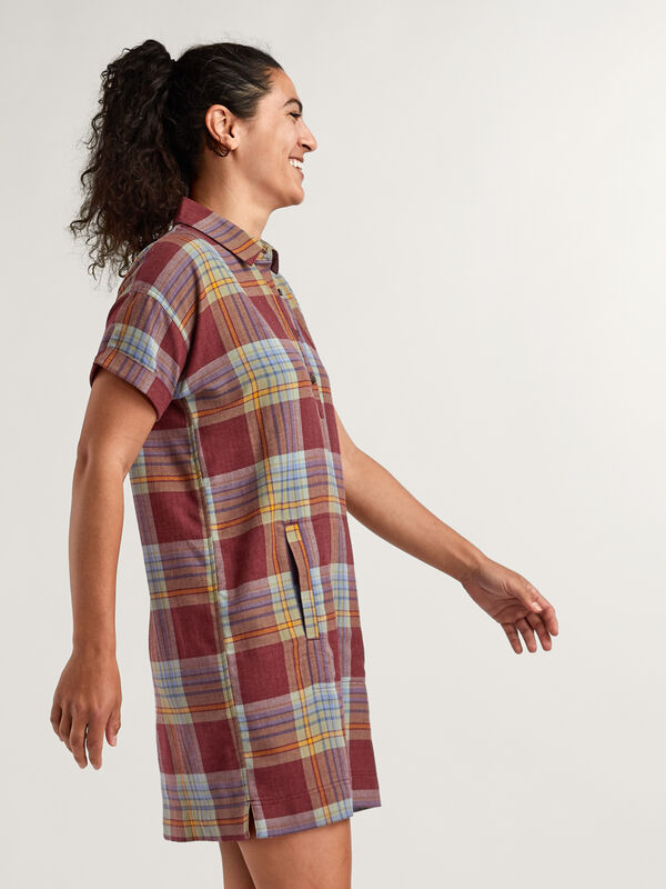 Plaiditude Short Sleeve Shirt Dress, , original