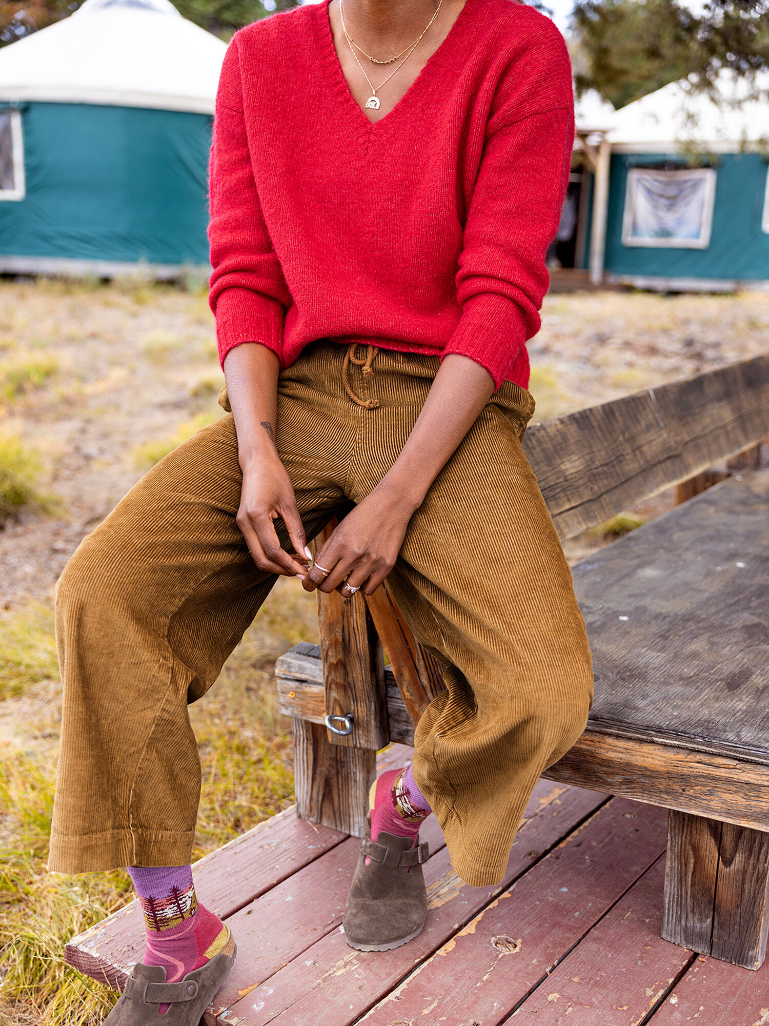 Toddy V Neck Sweater, , model