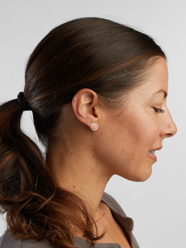Tiny Charm Post Earrings, , model