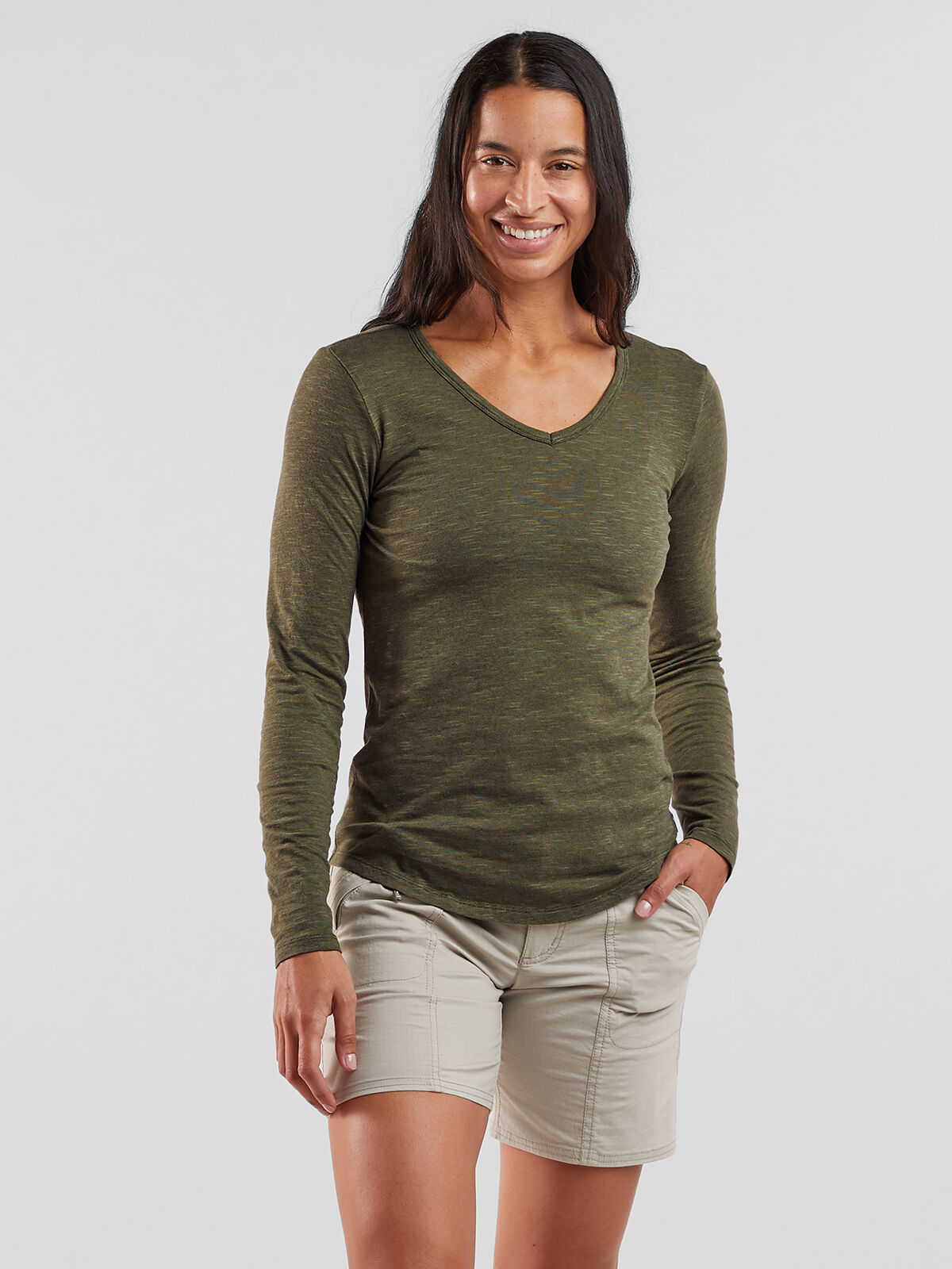 Toad&Co V Neck Long Sleeve Tee Samba | Title Nine