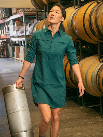 Wren Utility Shirt Dress: Model Image