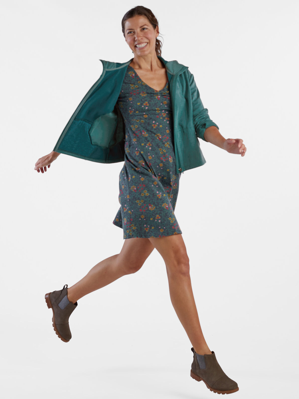 Amelia 3/4 Sleeve Dress - Print | Title Nine