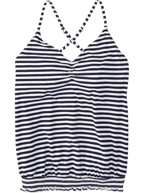 Steady Blouson Tankini Top - Navy Stripe, , original