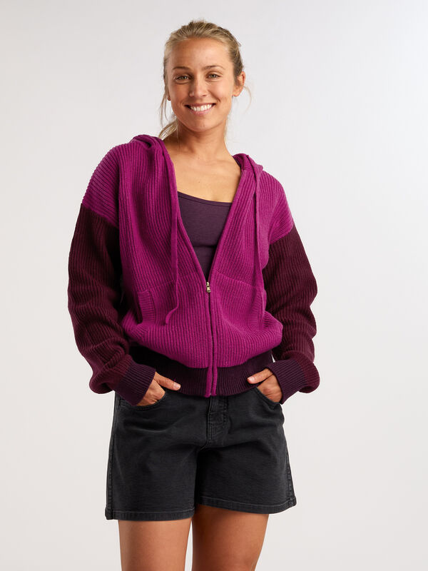 Women's Full Zip Merino Wool Sweater: Equinox