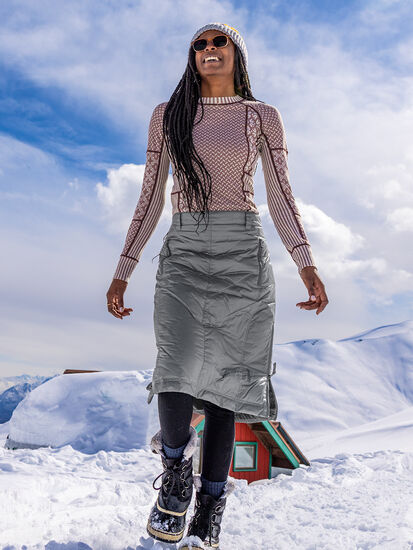 Bun Warmer Midi Skirt, , model