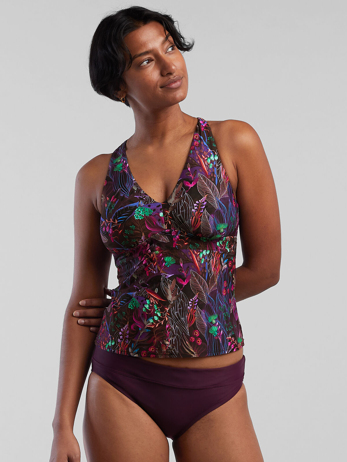 Womens long hot sale tankini tops