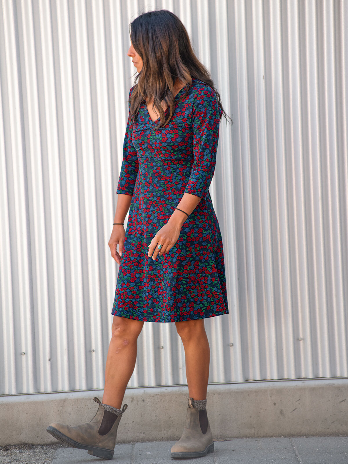 Toad Co Rosalinda Dress Violet Leaf Print S