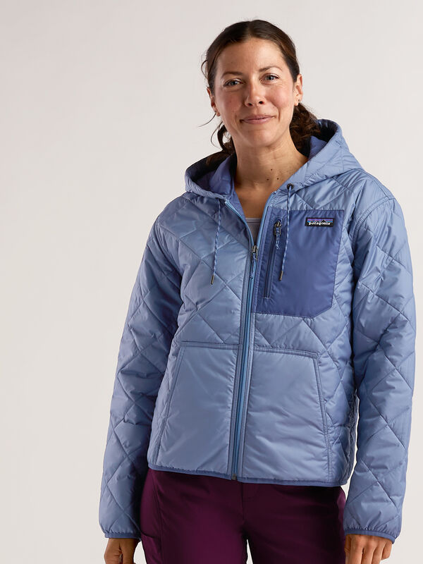 Patagonia Diamond Quilted Bomber Hoodie Jacket Title Nine