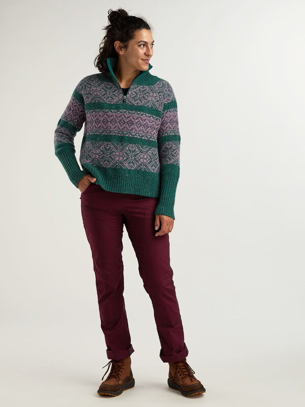 Women’s Snowcat 1/4 Zip Washable Wool Blend Pullover Sweater