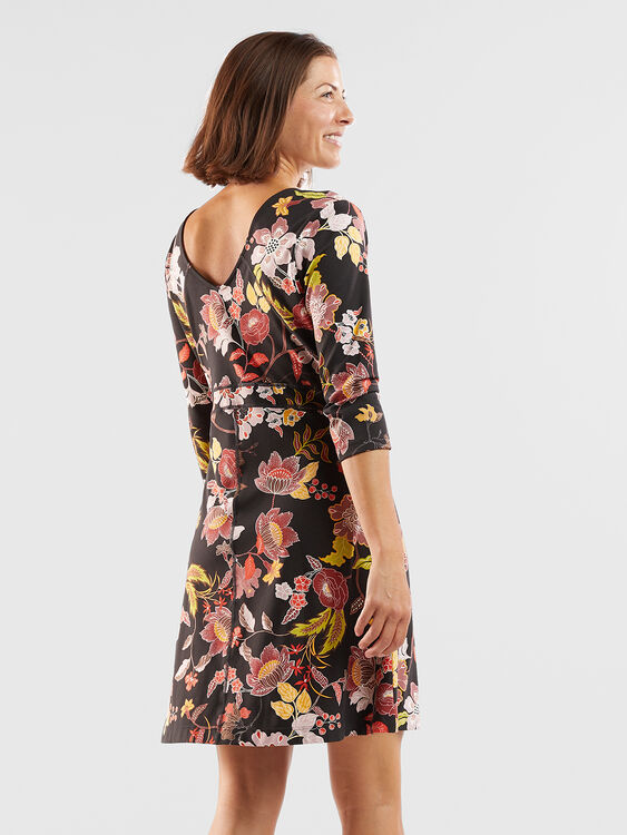 Dream 3/4 Sleeve V Neck Dress - Branwen, , original