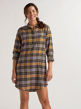 Toad&Co Women's Long Sleeve Shirt Dress: Plaiditude