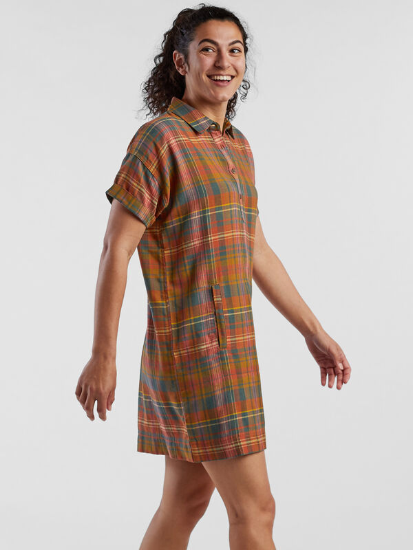Plaiditude Short Sleeve Shirt Dress, , original
