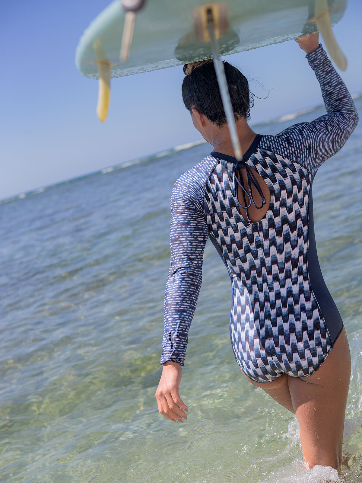 Long Sleeve One Piece Swimsuit Zenith Shibori Title Nine