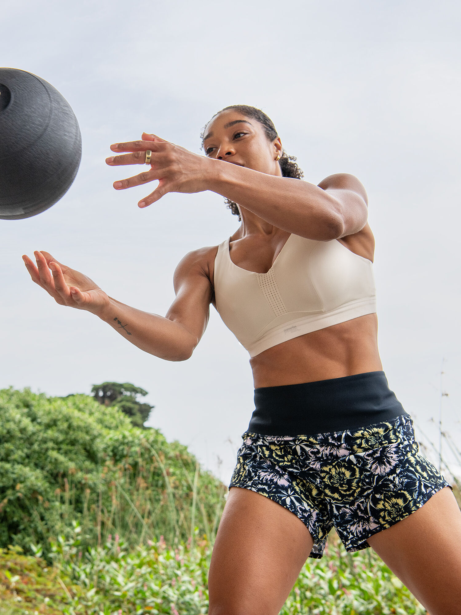 Obsession High Waisted Running Shorts 4", , model