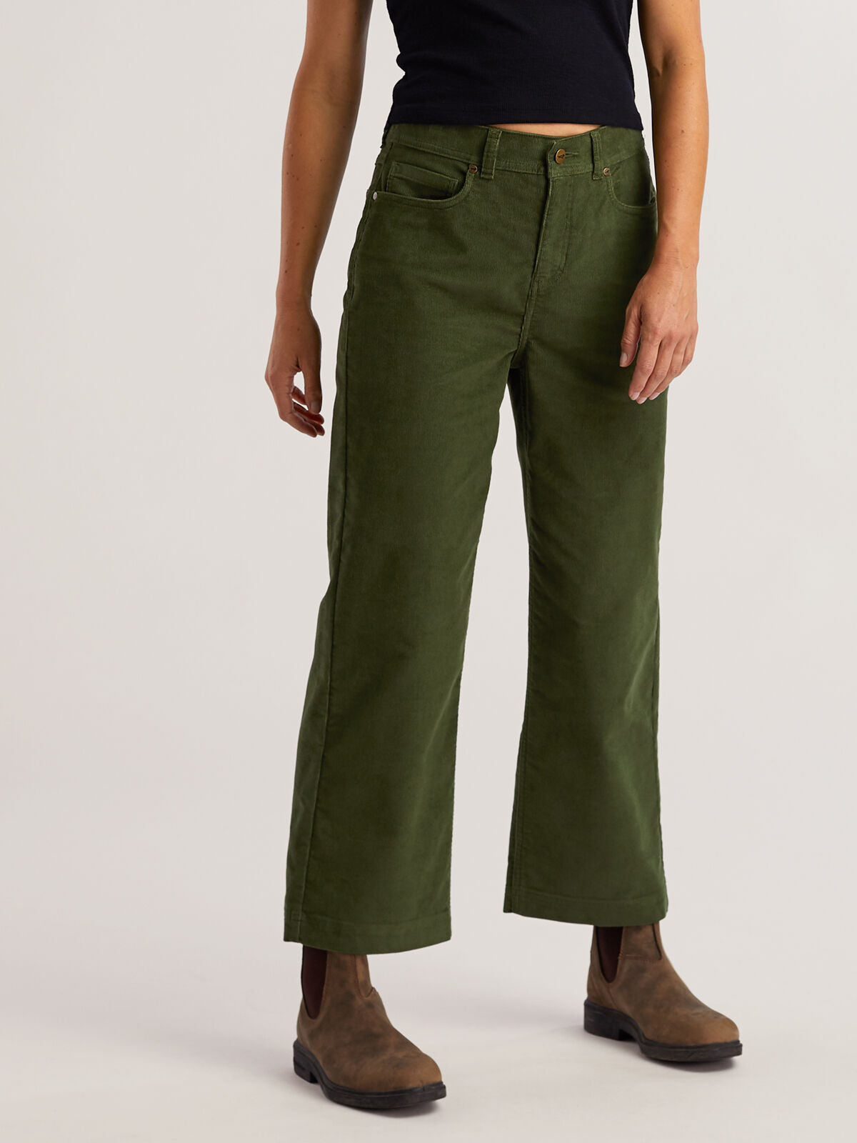 Women's Corduroy Miraculous Wide Leg Cropped Pants | Title Nine