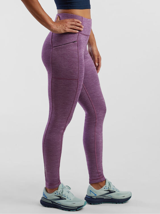 Women's Fleece Lined Leggings: Crash Striated