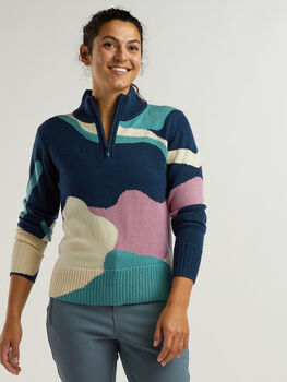 Women's Quarter Zip Merino Ski Sweater